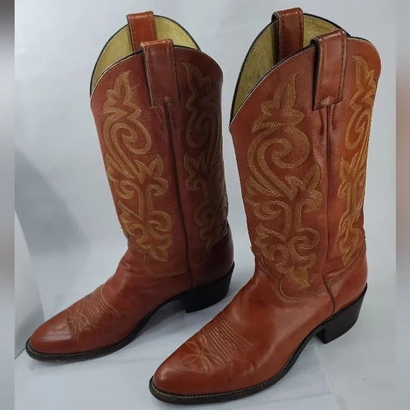 Justin Cowboy Boots 8D 1484 Made In The USA - Picture 8 of 8